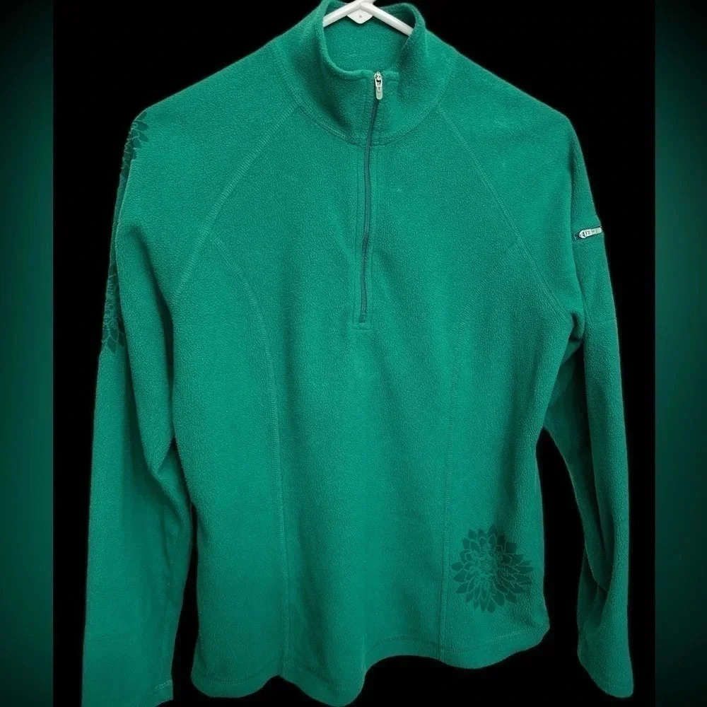 L.L. Bean green fleece half zip jacket